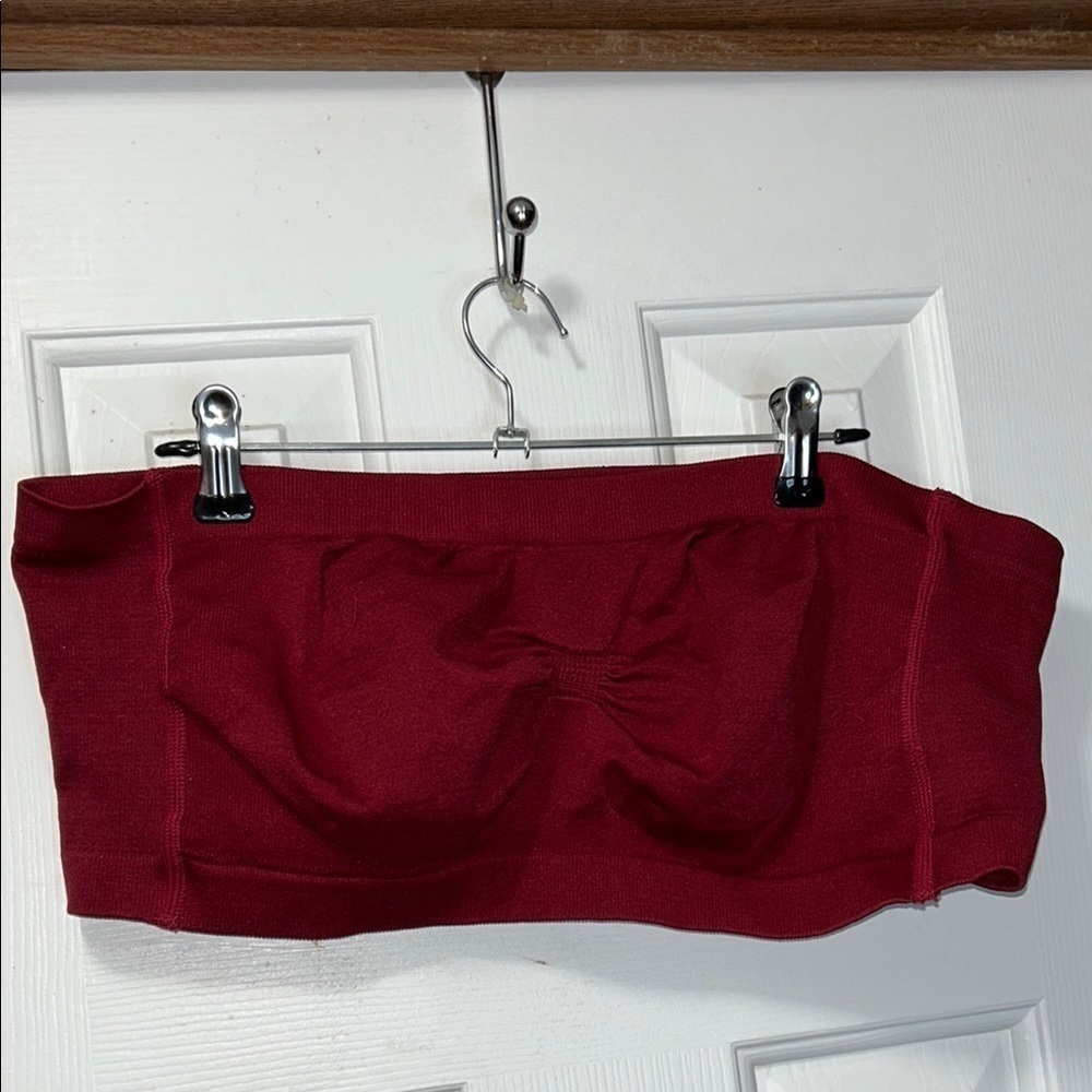 Seamless Red Bandeau Bra